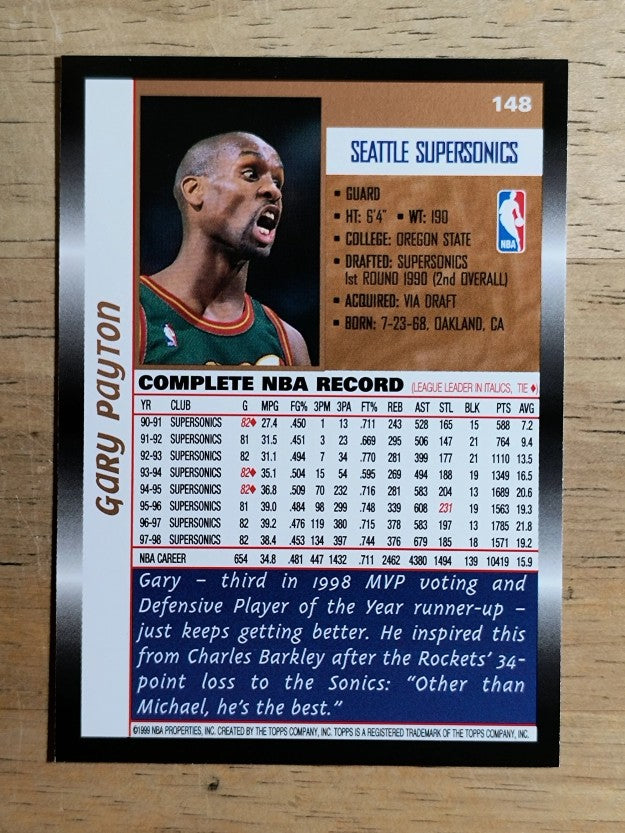1998-99 Topps #148 Gary Payton