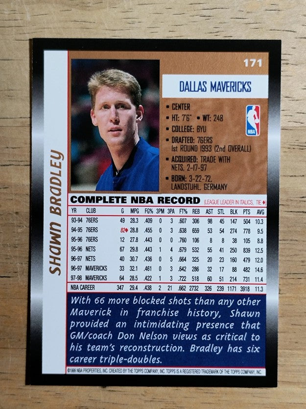 1998-99 Topps #171 Shawn Bradley