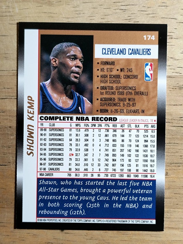 1998-99 Topps #174 Shawn Kemp