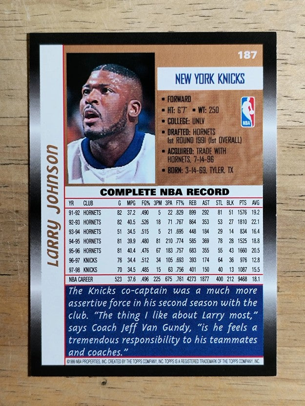 1998-99 Topps #187 Larry Johnson