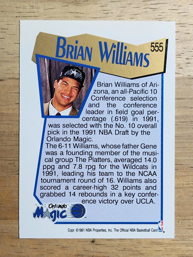 1991-92 Hoops #555 Brian Williams RC