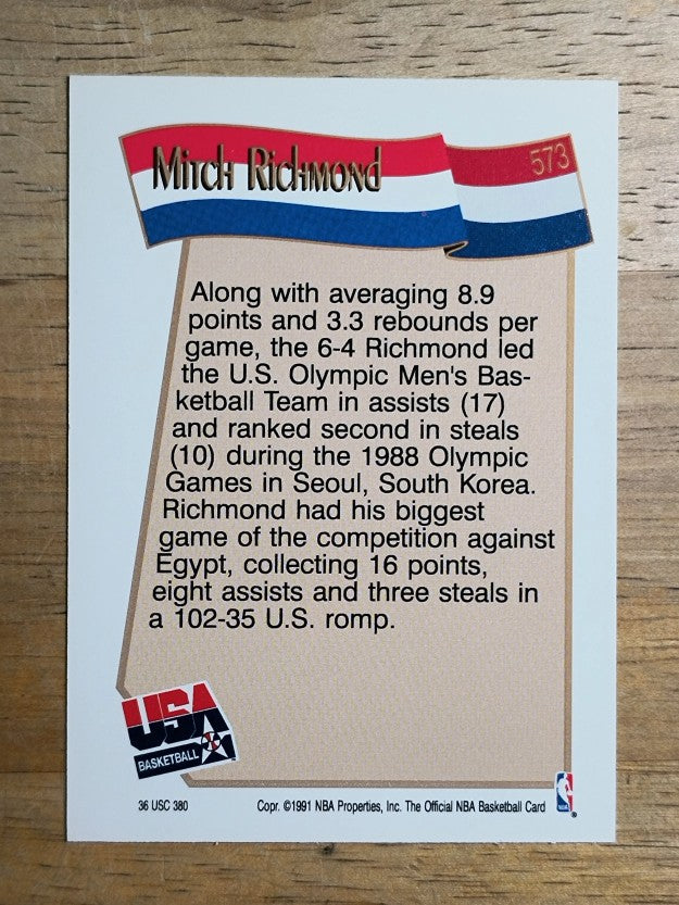 1991-92 Hoops #573 Mitch Richmond USA