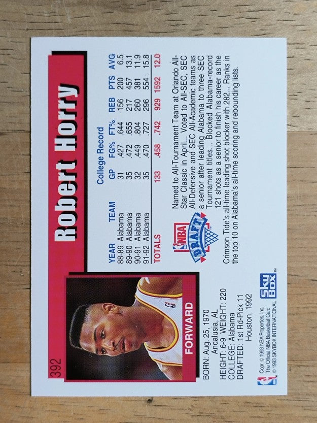 1992-93 Hoops #392 Robert Horry RC