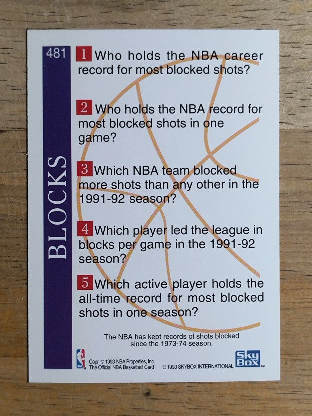1992-93 Hoops #481 David Robinson TRV