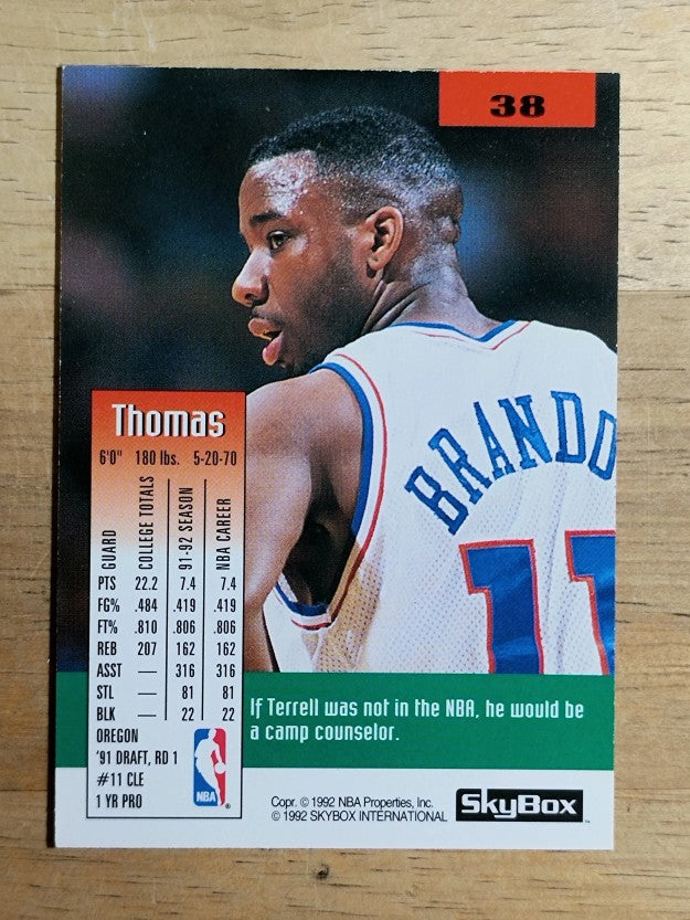 1992-93 SkyBox #38 Terrell Brandon