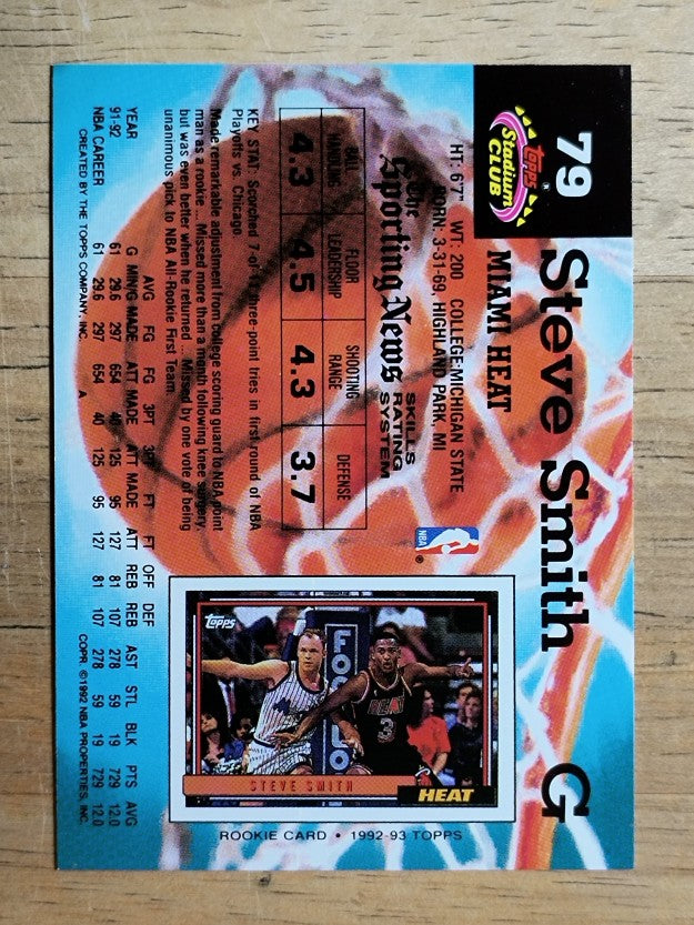 1992-93 Stadium Club #79 Steve Smith