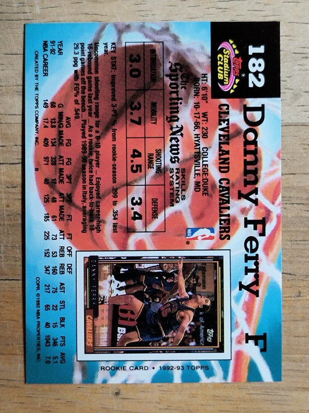 1992-93 Stadium Club #182 Danny Ferry