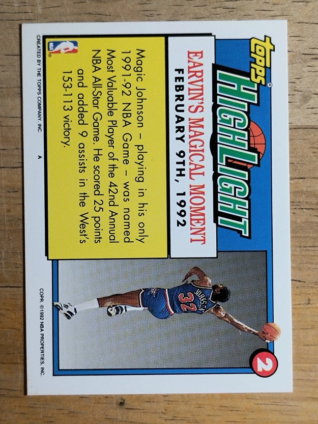 1992-93 Topps #2 Magic Johnson HL (NM)