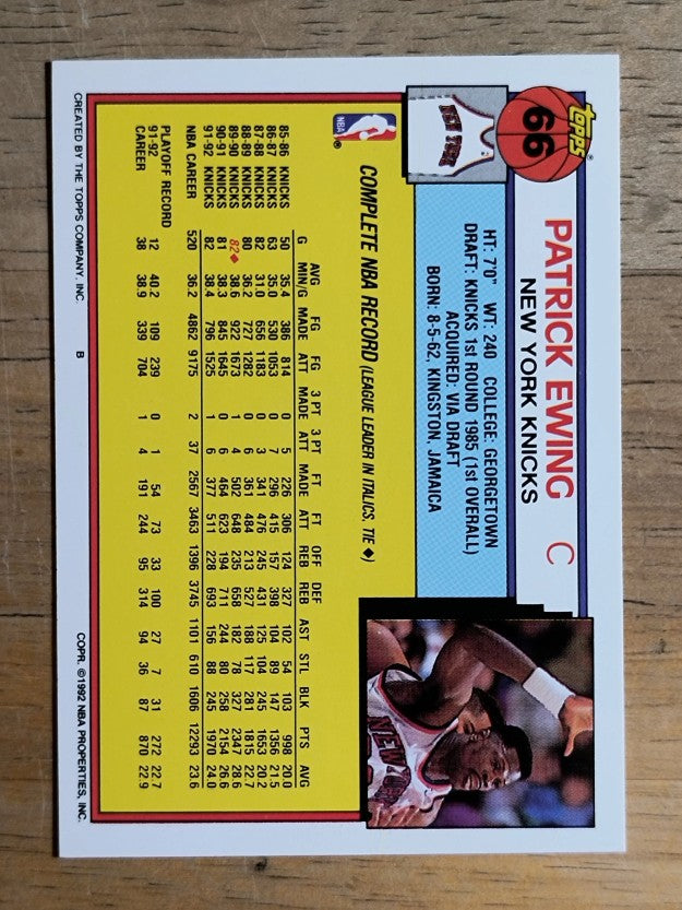 1992-93 Topps #66 Patrick Ewing