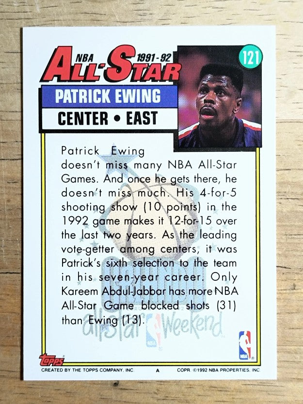 1992-93 Topps #121 Patrick Ewing AS