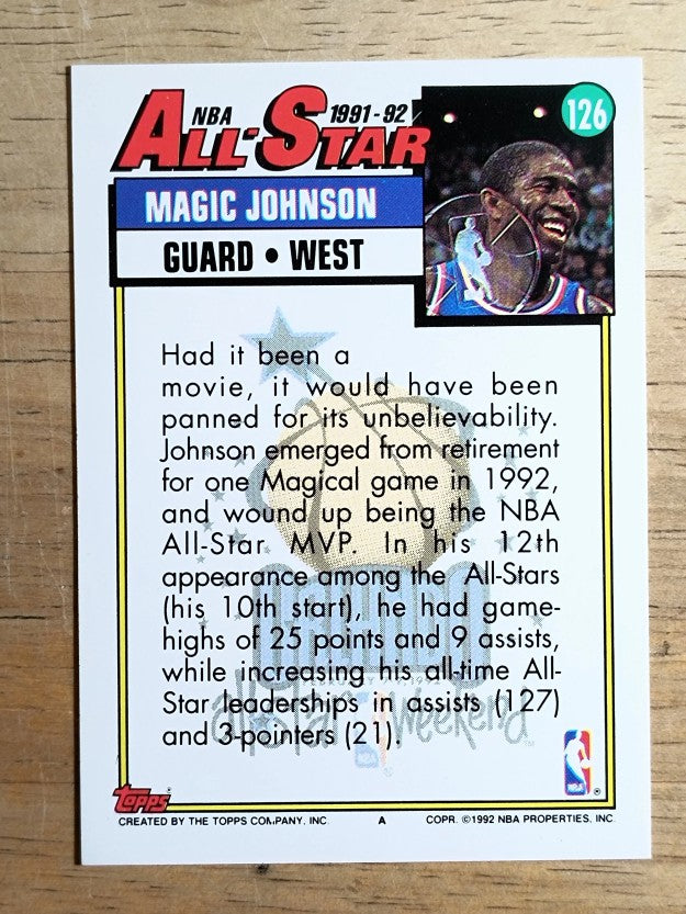 1992-93 Topps #126 Magic Johnson AS