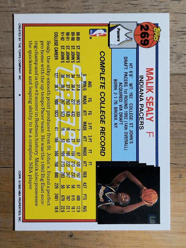 1992-93 Topps Gold #269 Malik Sealy