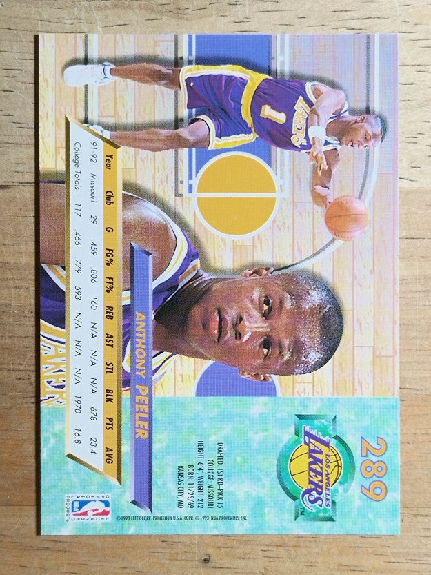 1992-93 Ultra #289 Anthony Peeler