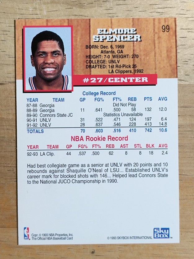 1993-94 Hoops Fifth Anniversary Gold #99 Elmore Spencer