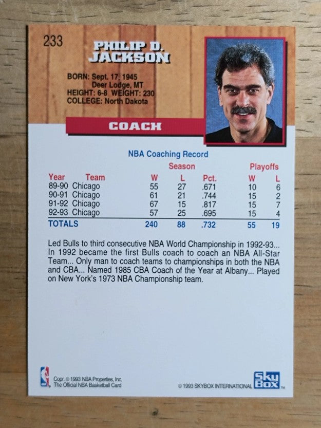 1993-94 Hoops Fifth Anniversary Gold #233 Phil Jackson CO