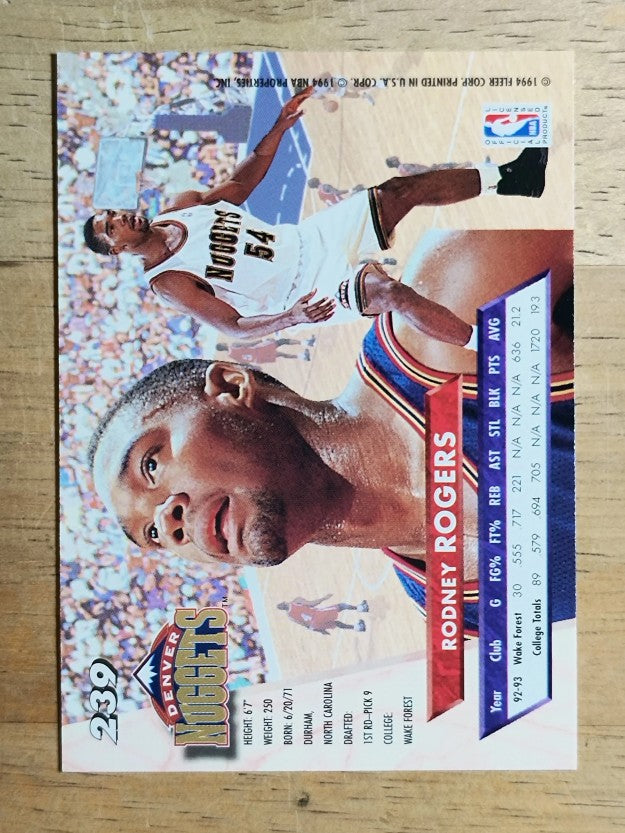 1993-94 Ultra #239 Rodney Rogers RC