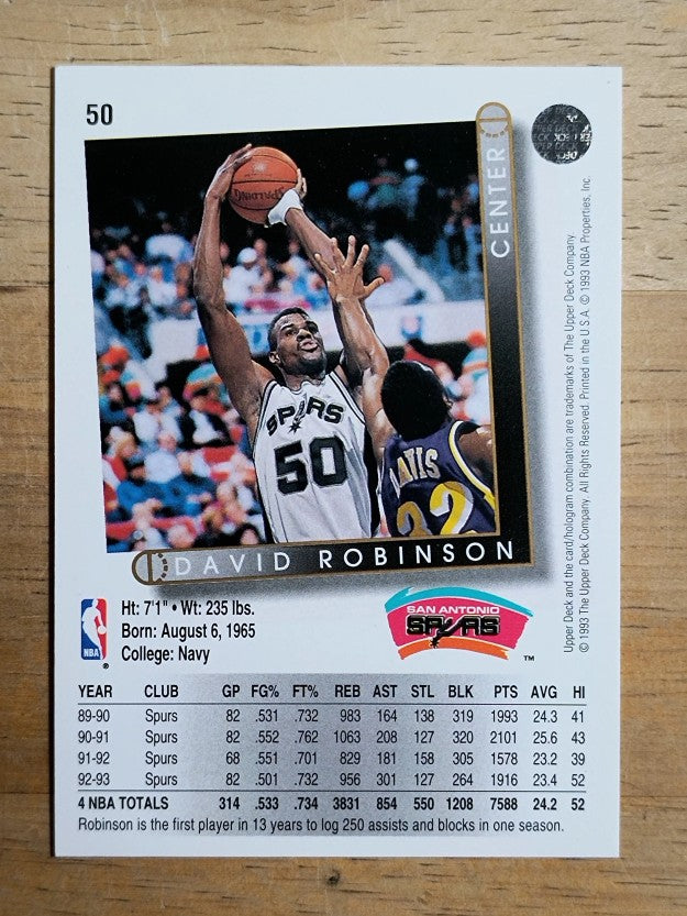 1993-94 Upper Deck #50 David Robinson