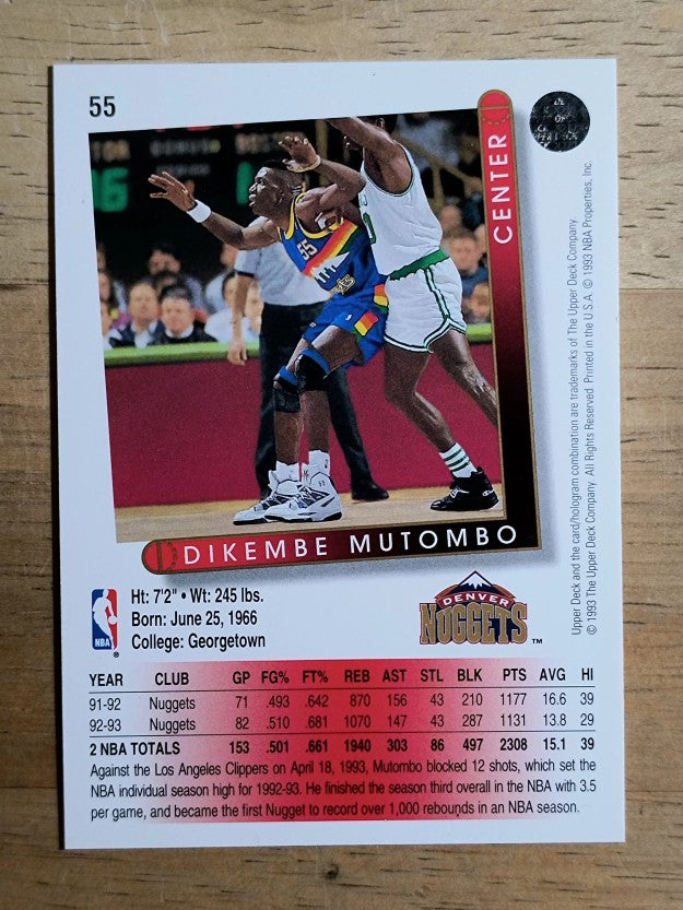 1993-94 Upper Deck #55 Dikembe Mutombo