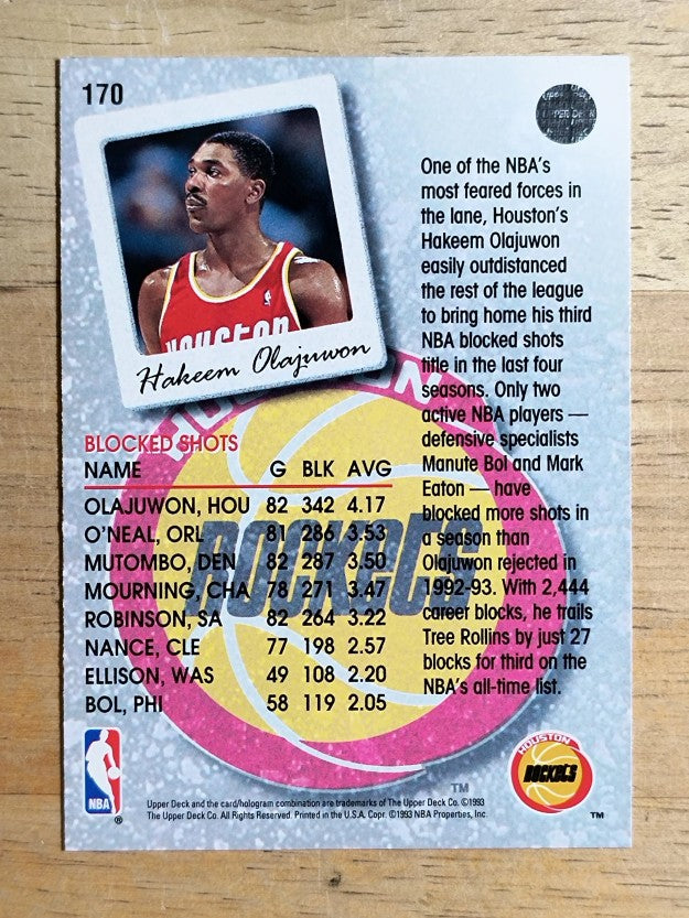 1993-94 Upper Deck #170 Hakeem Olajuwon SL