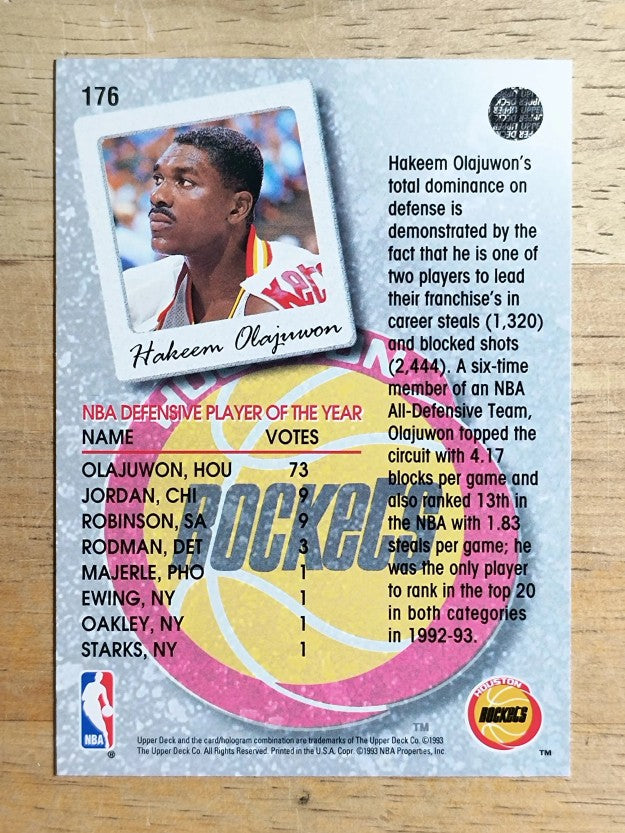 1993-94 Upper Deck #176 Hakeem Olajuwon SL