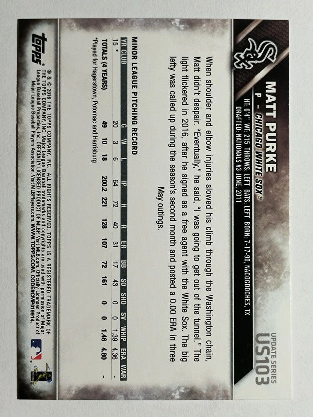 2016 Topps Update #US103 Matt Purke RC