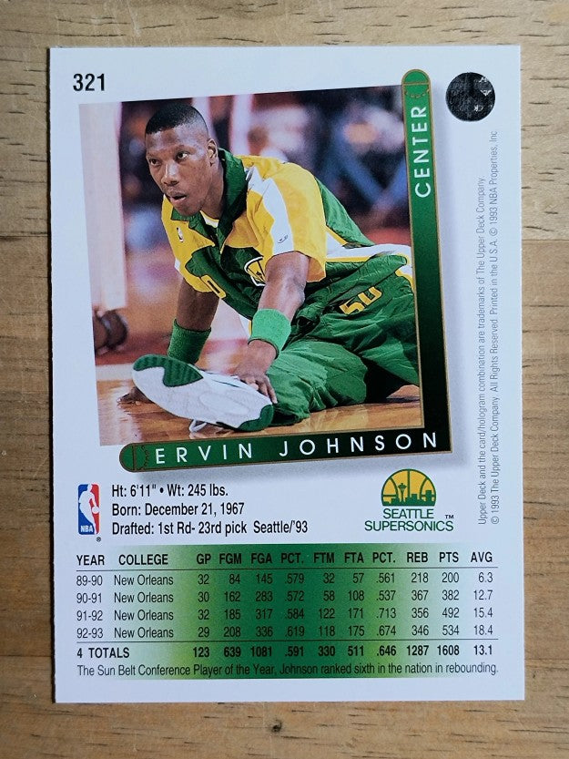 1993-94 Upper Deck #321 Ervin Johnson RC