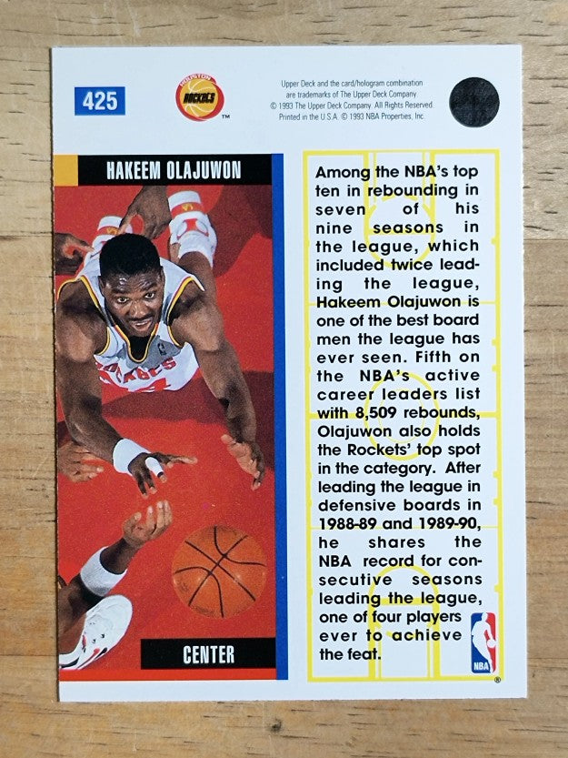 1993-94 Upper Deck #425 Hakeem Olajuwon EB