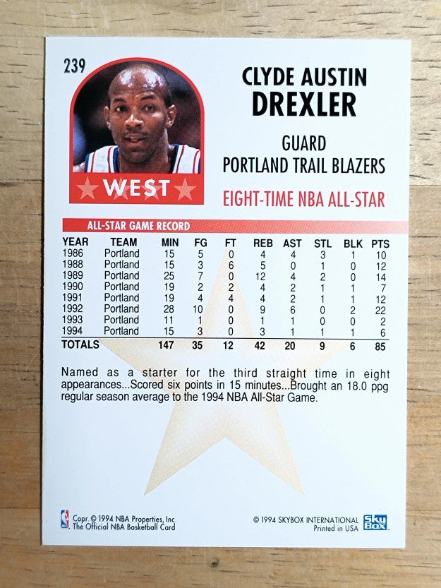1994-95 Hoops #239 Clyde Drexler AS