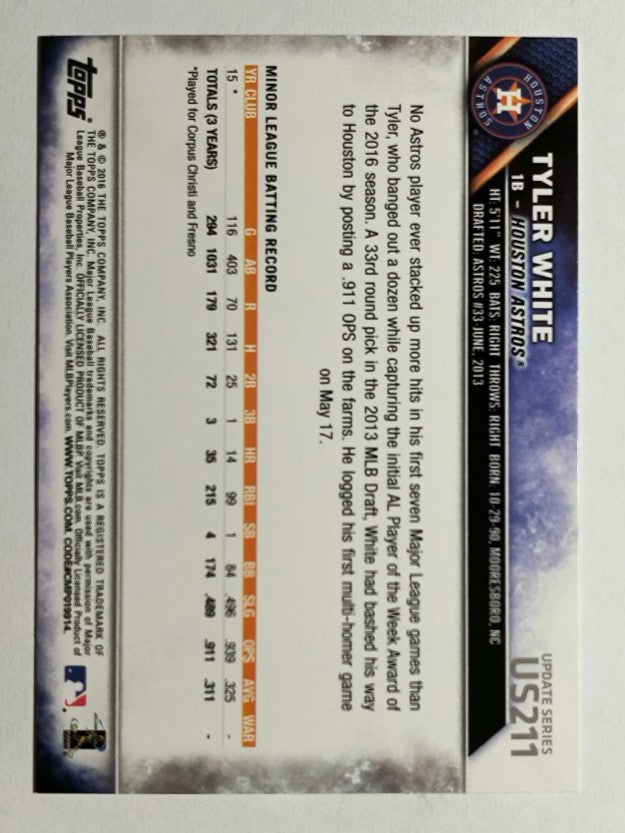 2016 Topps Update #US211A Tyler White RC