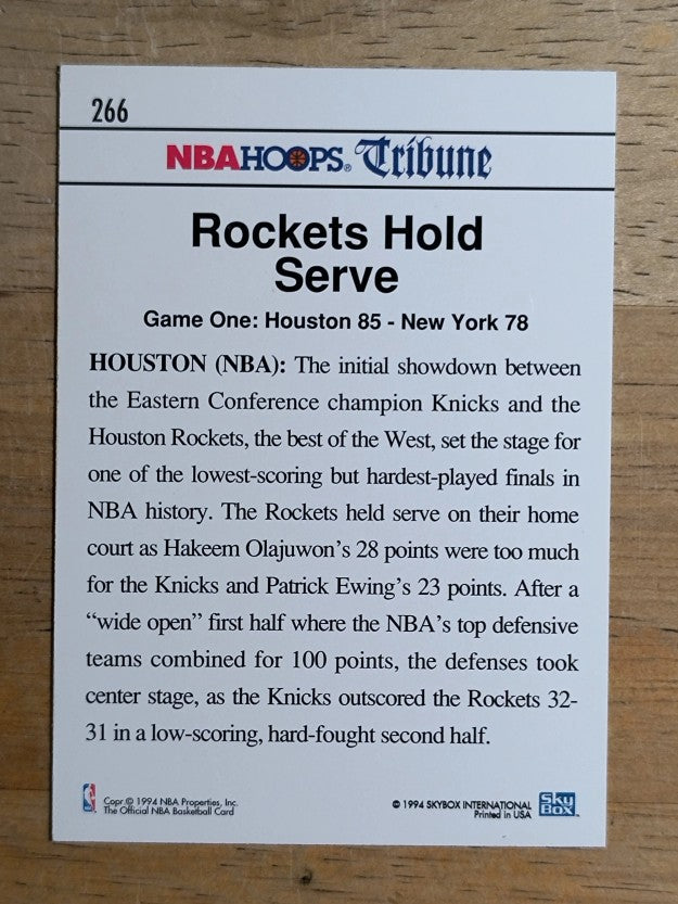 1994-95 Hoops #266 Hakeem Olajuwon FIN