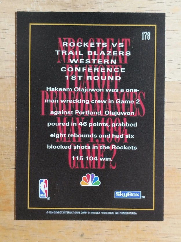 1994-95 SkyBox Premium #178 Hakeem Olajuwon NBC