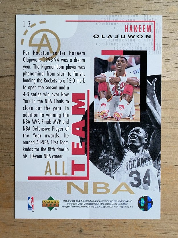 1994-95 Upper Deck #13 Hakeem Olajuwon AN