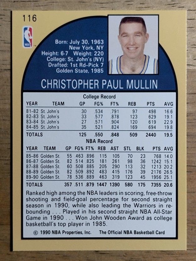 1990-91 Hoops #116 Chris Mullin