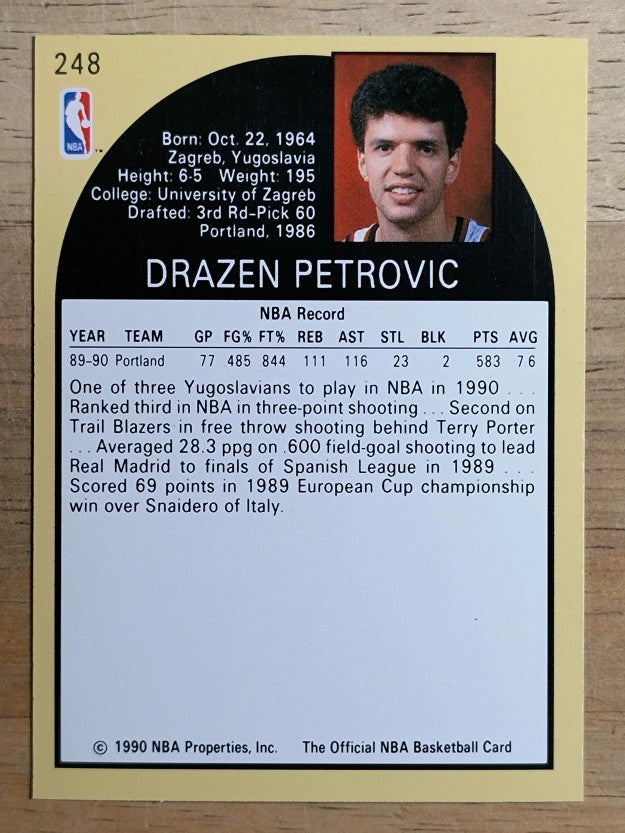1990-91 Hoops #248 Drazen Petrovic RC
