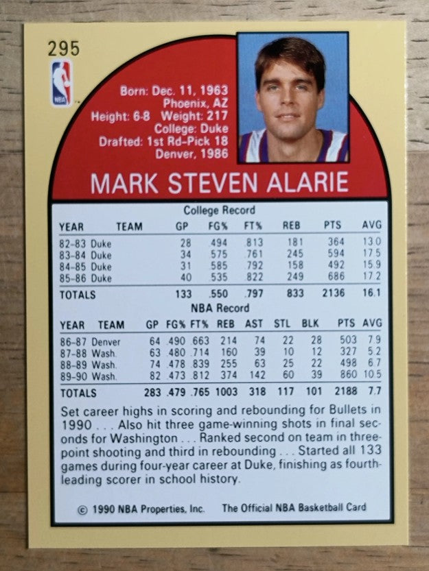 1990-91 Hoops #295 Mark Alarie