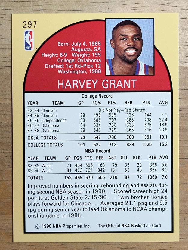 1990-91 Hoops #297 Harvey Grant