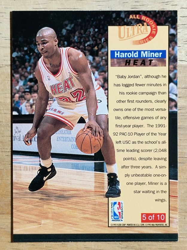 1992-93 Ultra All-Rookies #5 Harold Miner