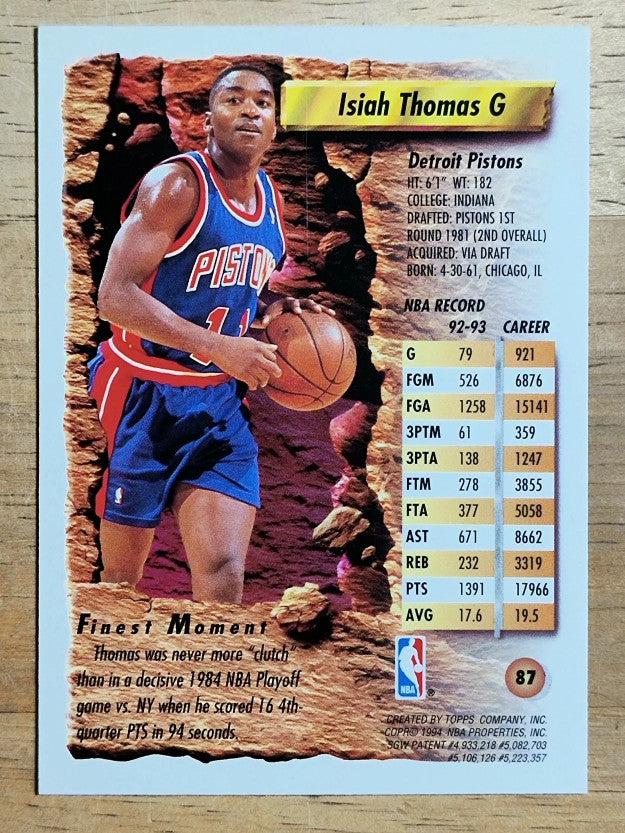 1993-94 Finest #87 Isiah Thomas