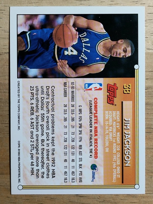 1993-94 Topps #38 Jim Jackson