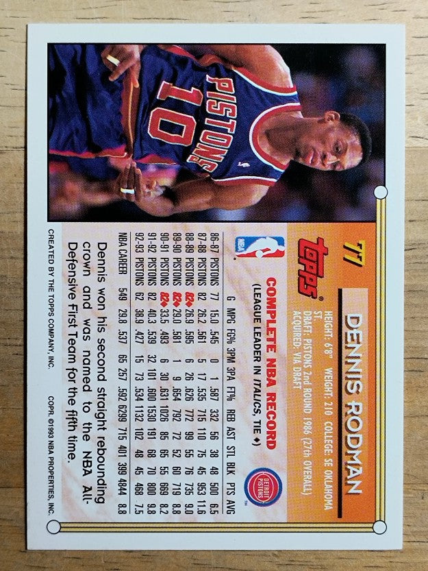 1993-94 Topps #77 Dennis Rodman