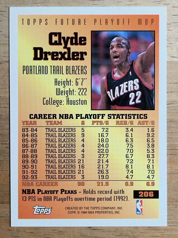 1993-94 Topps #206 Clyde Drexler FPM