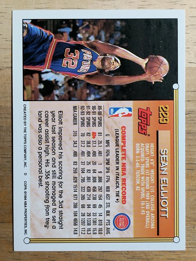 1993-94 Topps #229 Sean Elliott