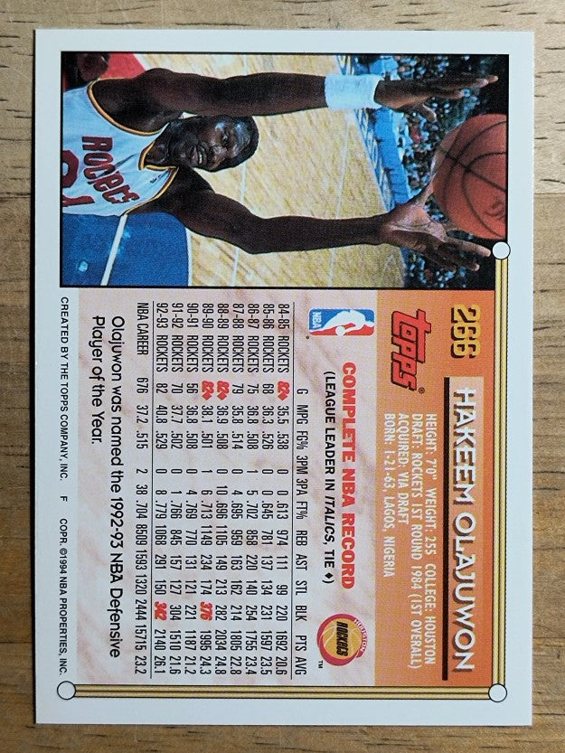 1993-94 Topps #266 Hakeem Olajuwon