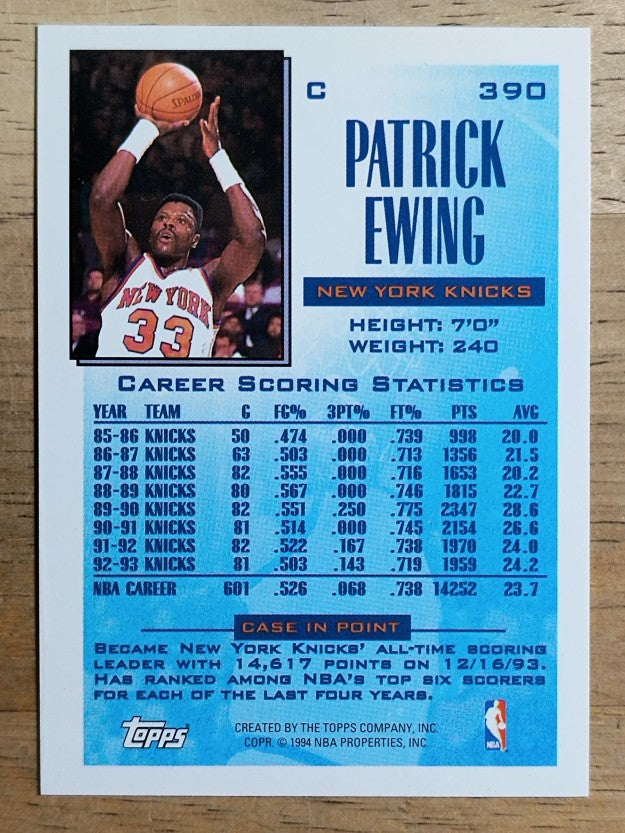 1993-94 Topps #390 Patrick Ewing FSL