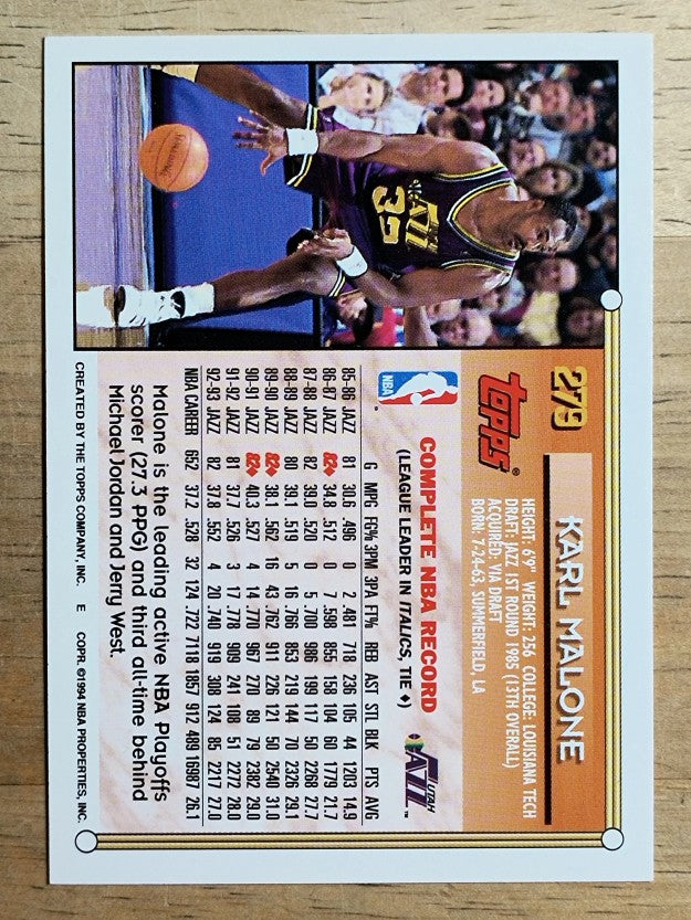1993-94 Topps Gold #279 Karl Malone