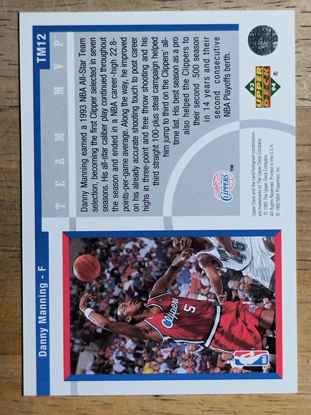 1993-94 Upper Deck Team MVPs #TM12 Danny Manning