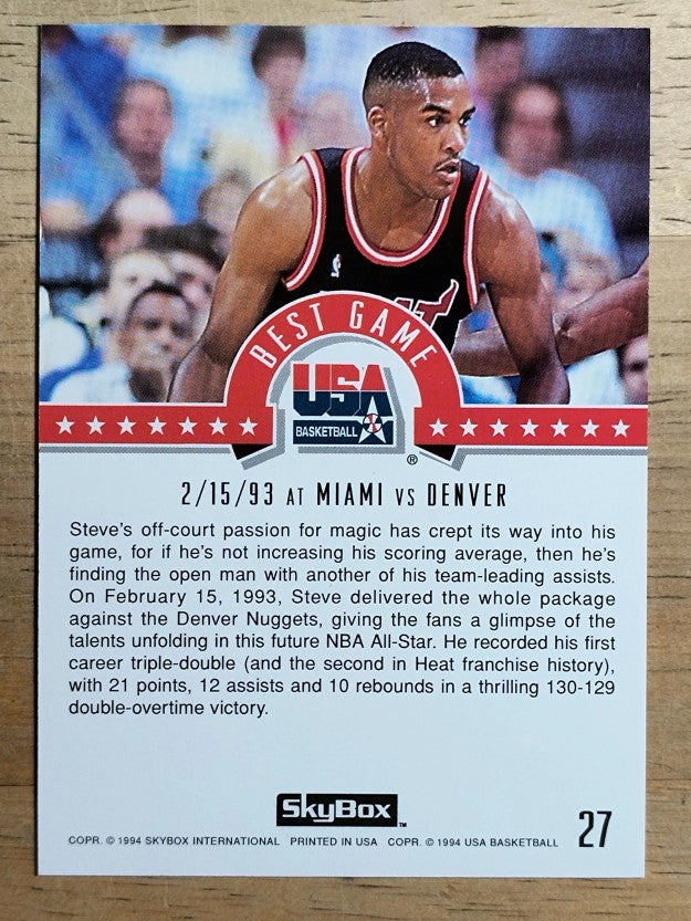 1994 SkyBox USA #27 Steve Smith/Best Game
