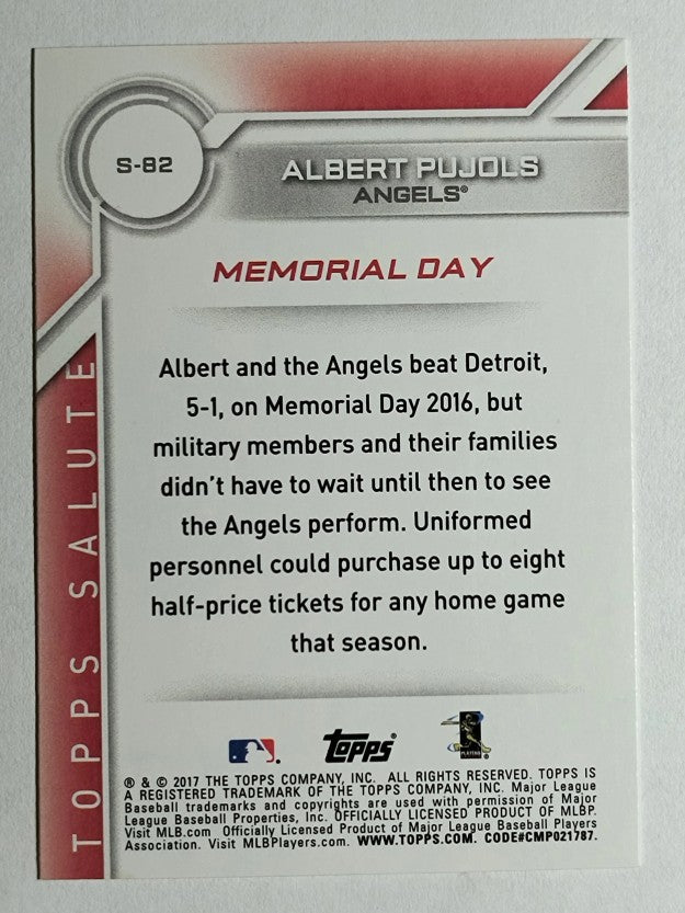 2017 Topps Salute #S82 Albert Pujols
