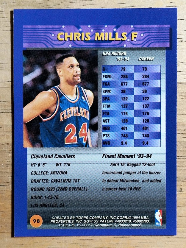1994-95 Finest #98 Chris Mills