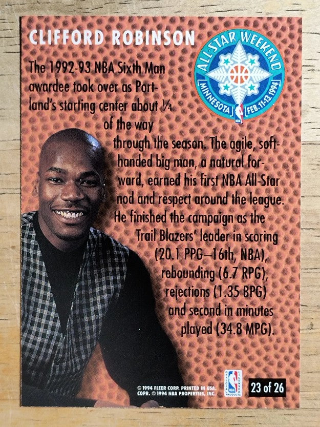 1994-95 Fleer All-Stars #23 Clifford Robinson